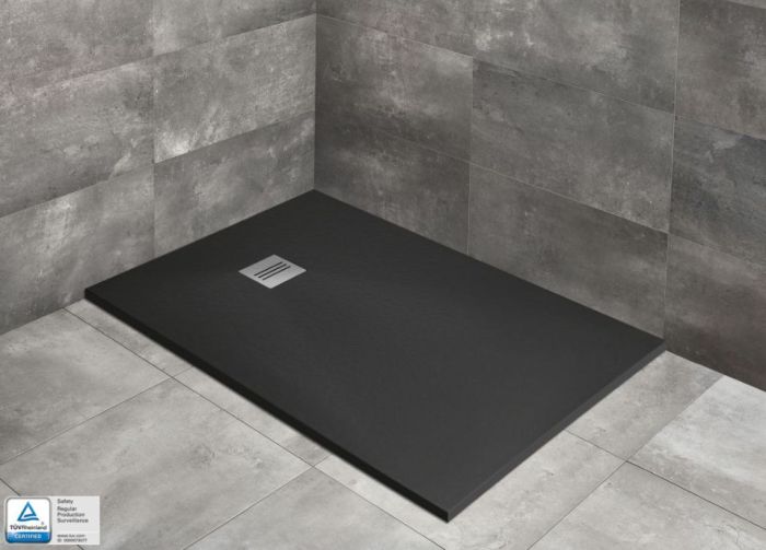 Kyntos F Black прямоугольный поддон из литьевого камня