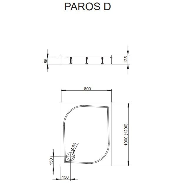Paros D Душевой поддон из литого камня